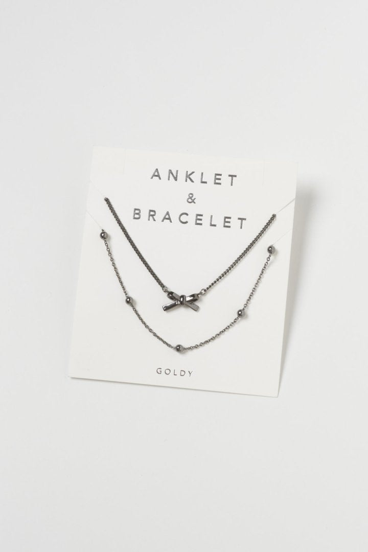 MIDEEO ゴールドレイヤードアンクルブレスレット レディース 重ね着アンクレットセット ブレスレット 14Kゴールドメッキ キュービックジルコニア ラインスト