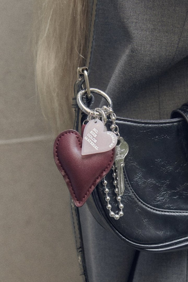 レザー タッチ ハート バッグ チャーム