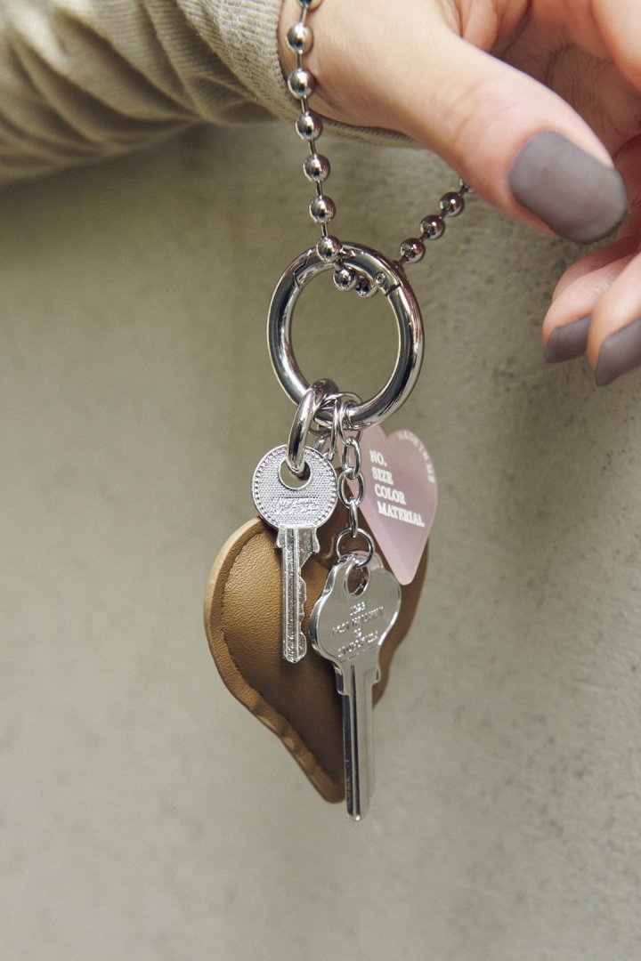 レザー タッチ ハート バッグ チャーム