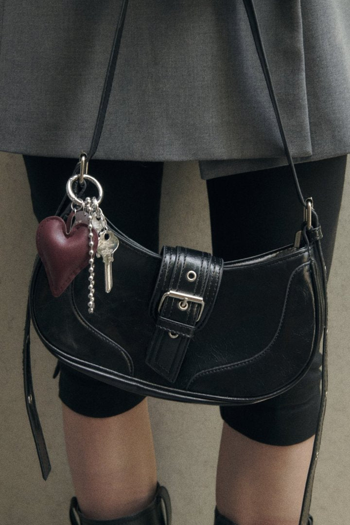 レザー タッチ ハート バッグ チャーム