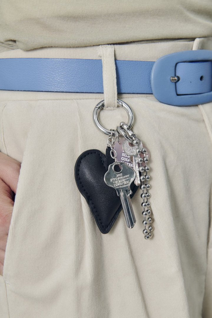 レザー タッチ ハート バッグ チャーム