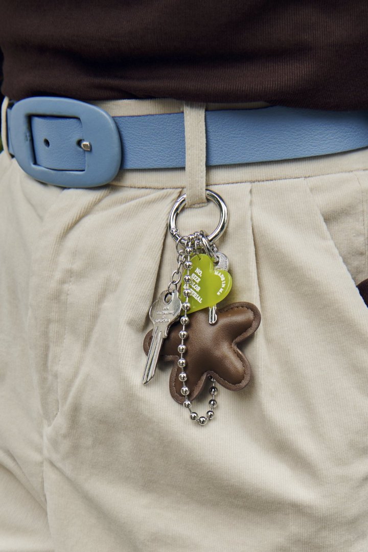 レザー タッチ フラワー バッグ チャーム