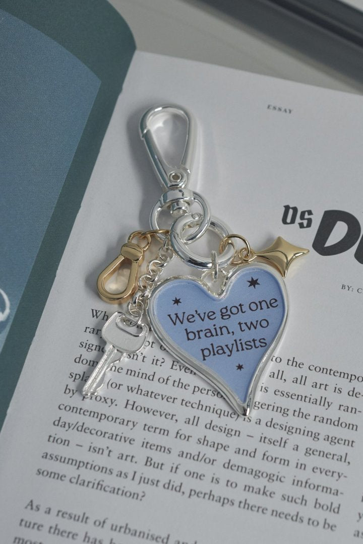 カラー ハート メッセージ バッグ チャーム