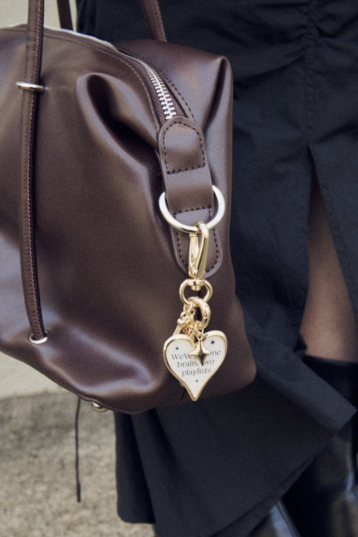 カラー ハート メッセージ バッグ チャーム