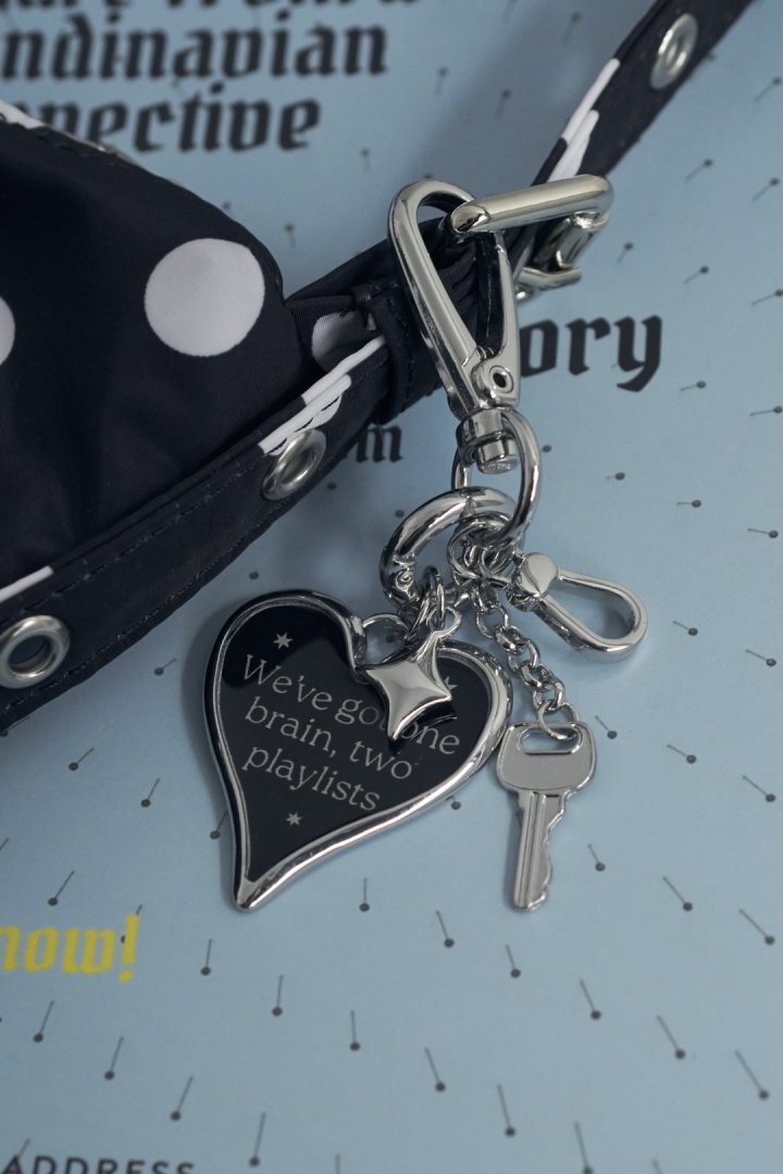 カラー ハート メッセージ バッグ チャーム