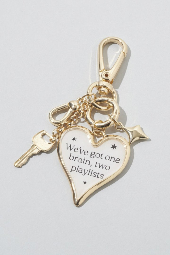 カラー ハート メッセージ バッグ チャーム