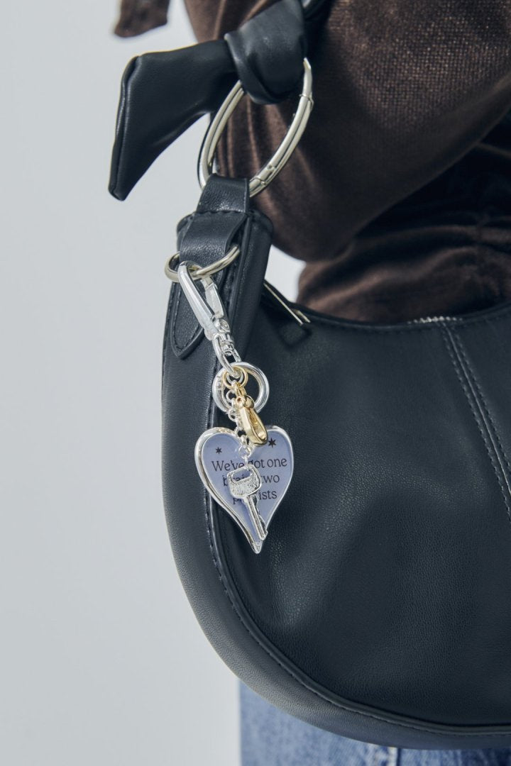 カラー ハート メッセージ バッグ チャーム