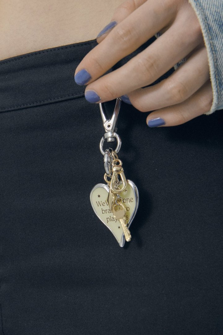 カラー ハート メッセージ バッグ チャーム