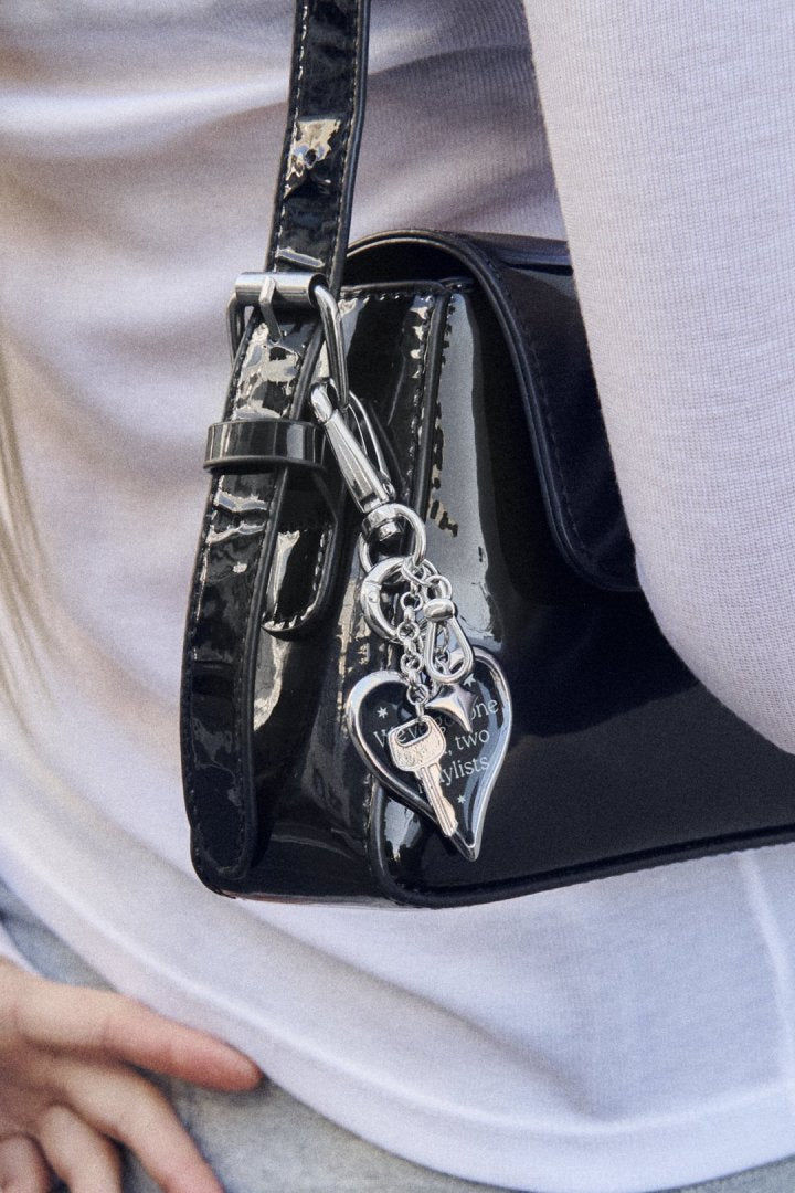 カラー ハート メッセージ バッグ チャーム