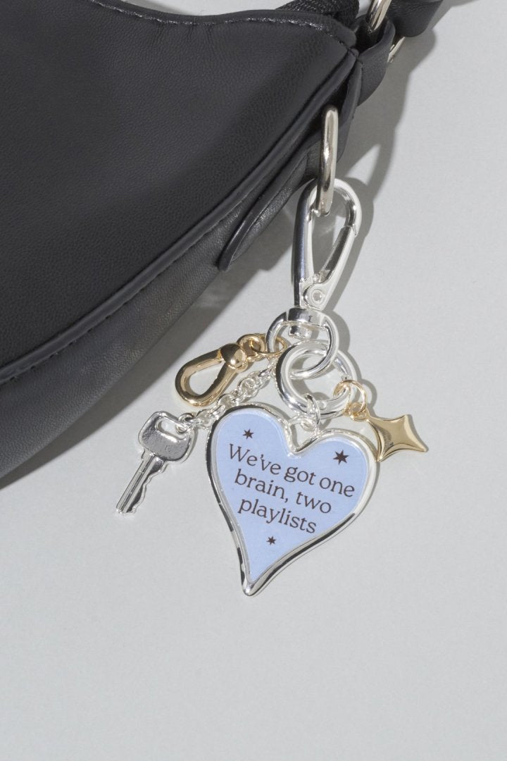 カラー ハート メッセージ バッグ チャーム