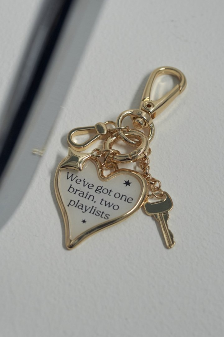 カラー ハート メッセージ バッグ チャーム