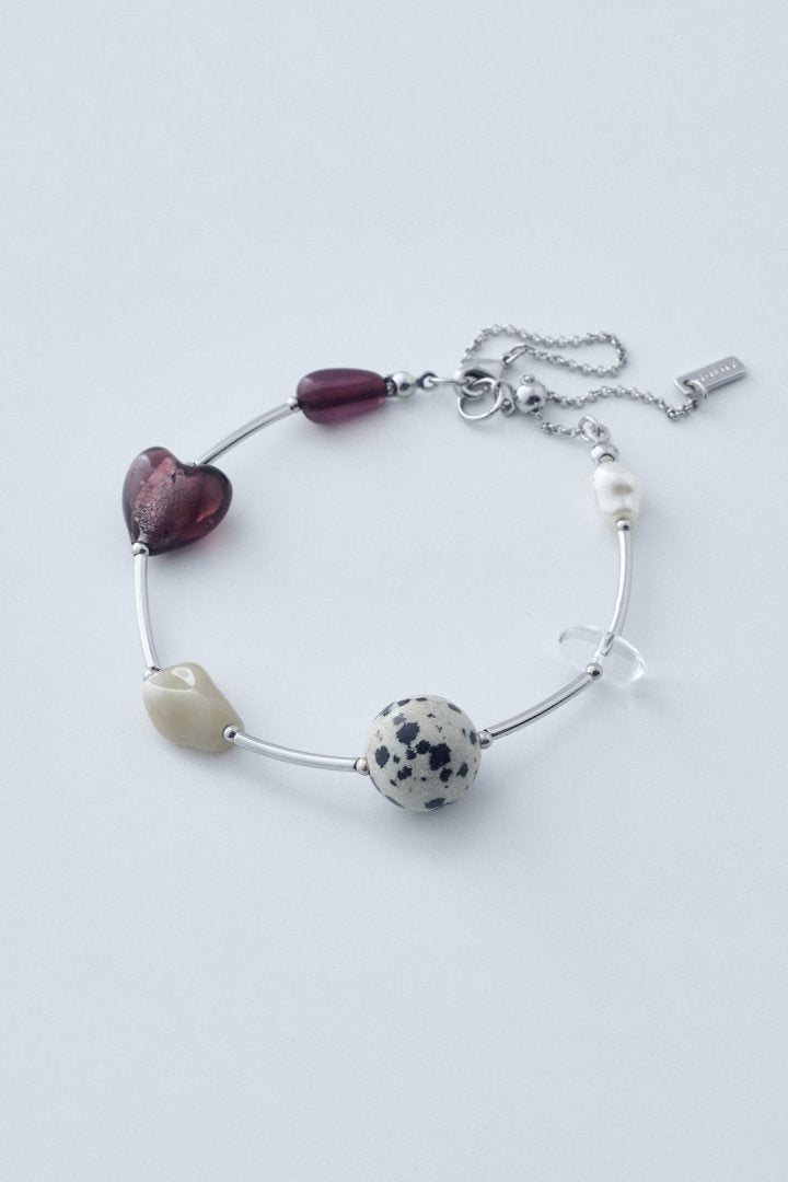 ダルメシアン × カラー ストーン アンクレット & ブレスレット