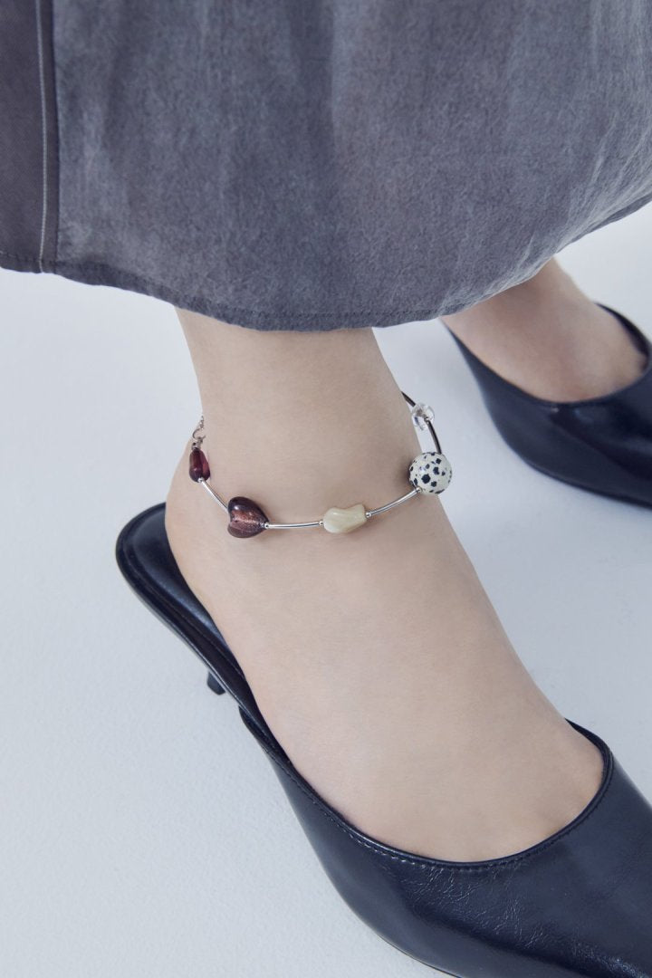 ダルメシアン × カラー ストーン アンクレット & ブレスレット