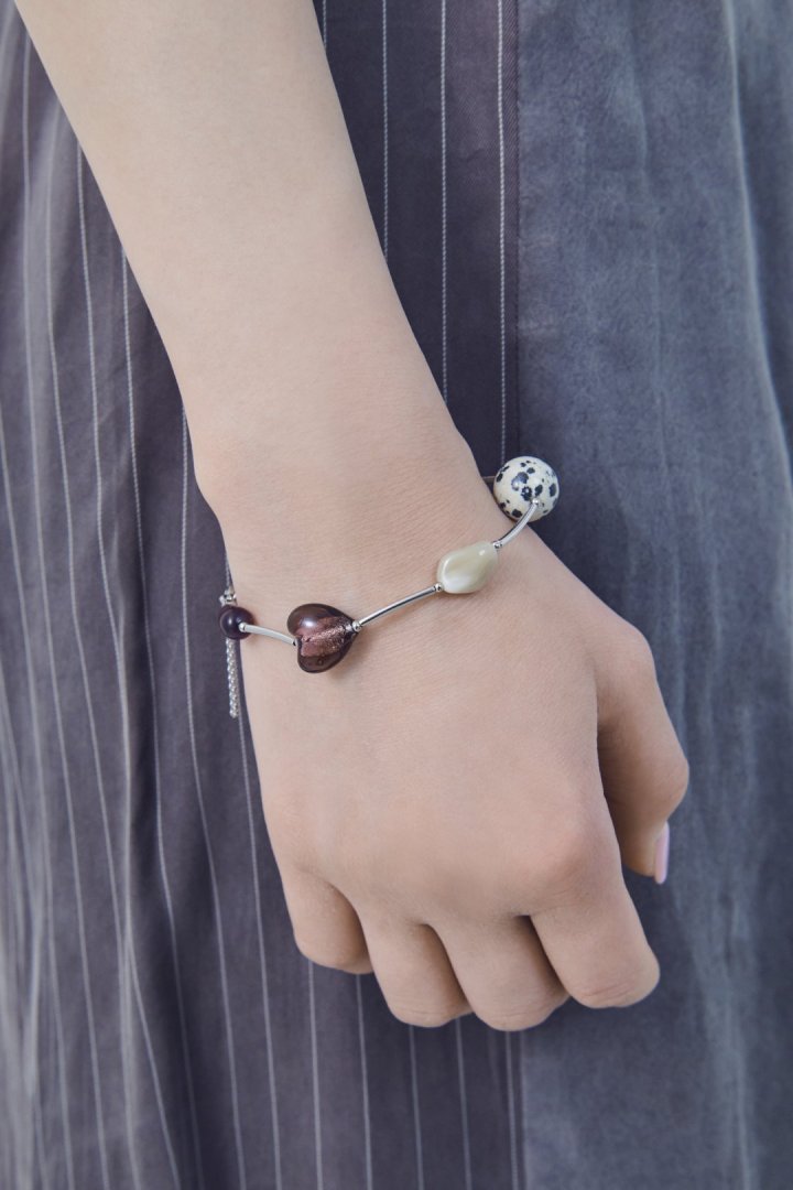 ダルメシアン × カラー ストーン アンクレット & ブレスレット