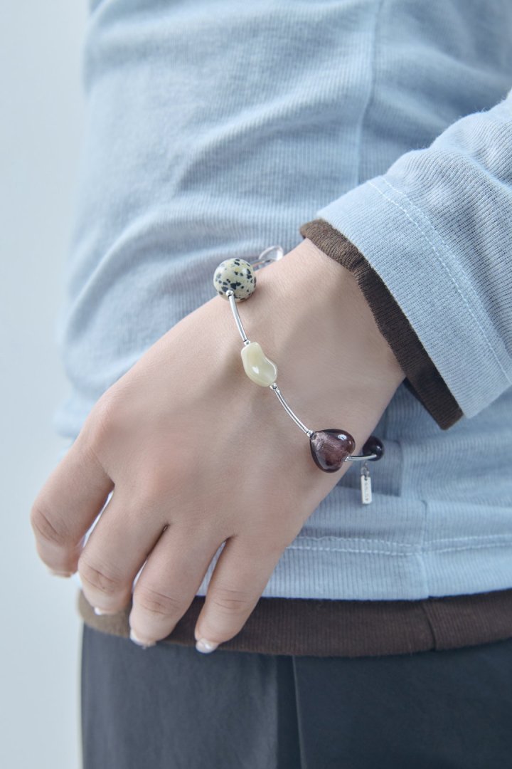 ダルメシアン × カラー ストーン アンクレット & ブレスレット