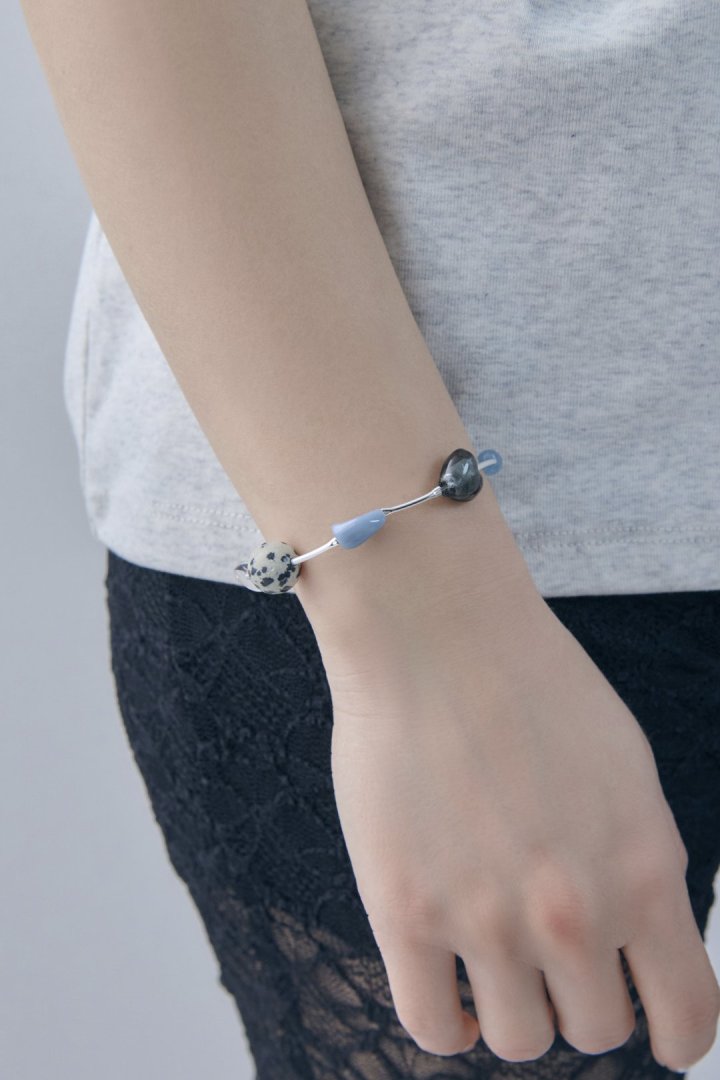 ダルメシアン × カラー ストーン アンクレット & ブレスレット