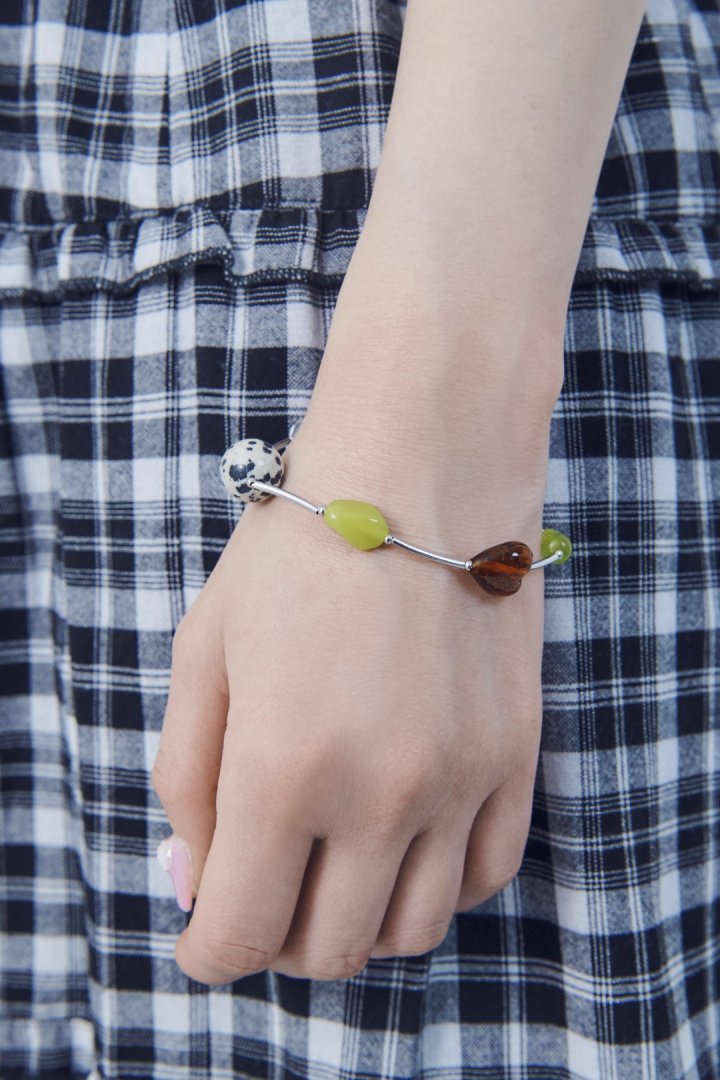 ダルメシアン × カラー ストーン アンクレット & ブレスレット