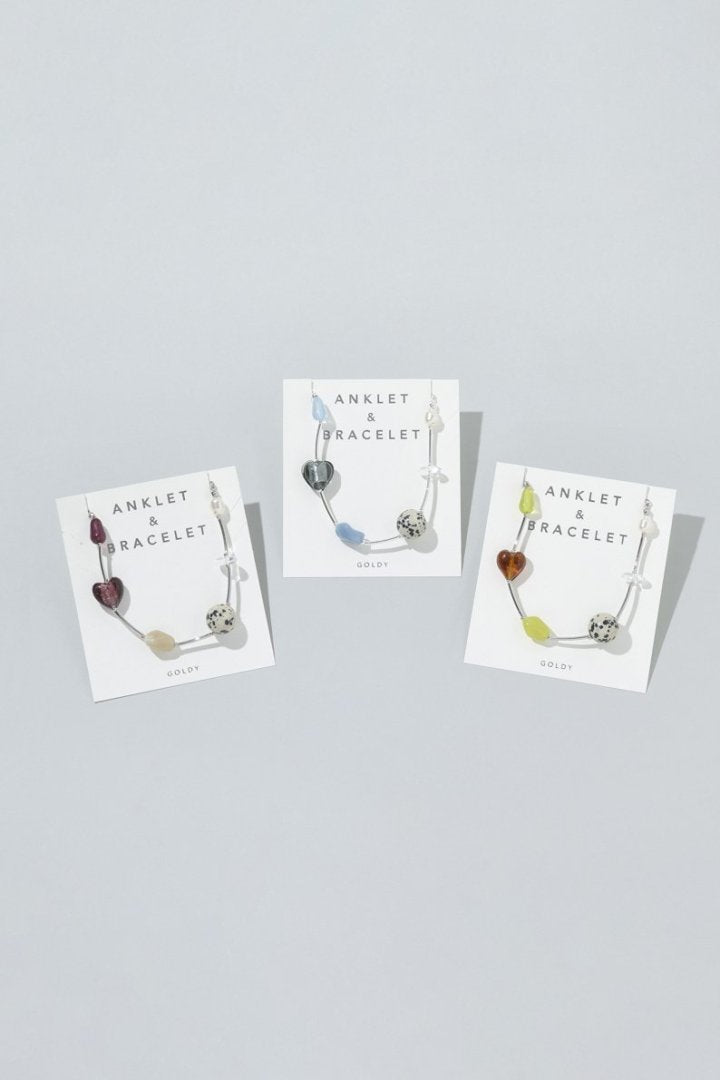ダルメシアン × カラー ストーン アンクレット & ブレスレット