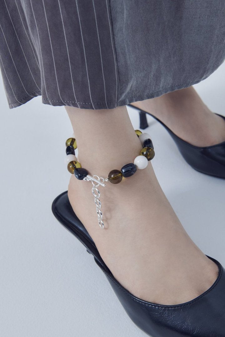 ミックス カラー ビーズ アンクレット
