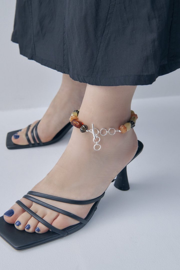 ミックス カラー ビーズ アンクレット