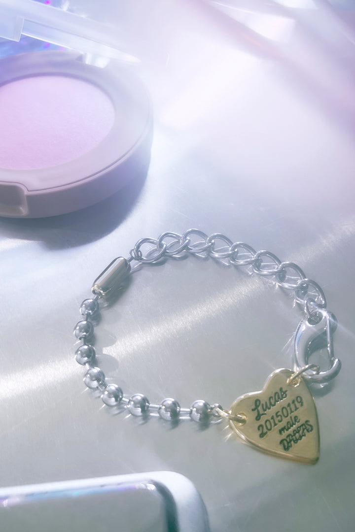 ルーカス ハート ID プレート ブレスレット