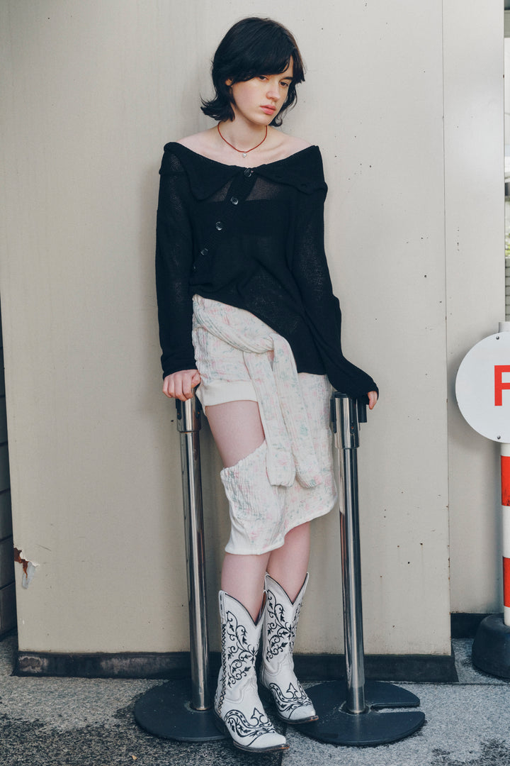 ビーズ × メタル ハート ネックレス