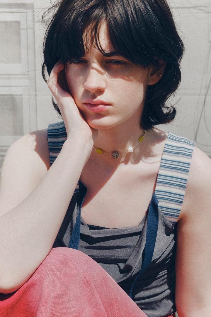 ダルメシアン × カラー ストーン ネックレス