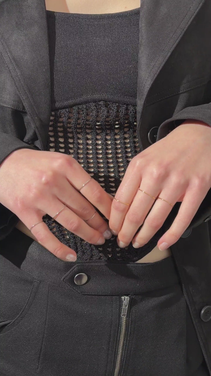 4PCS スリム ステンレス セット リング