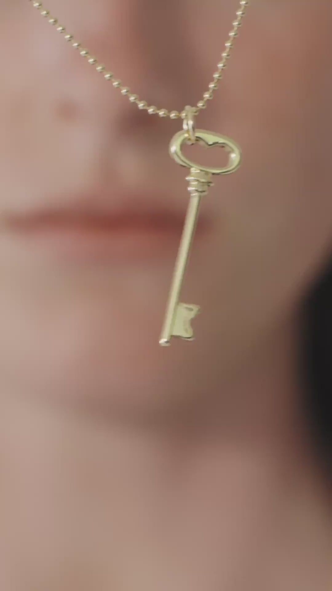 ハート キー チャーム ネックレス