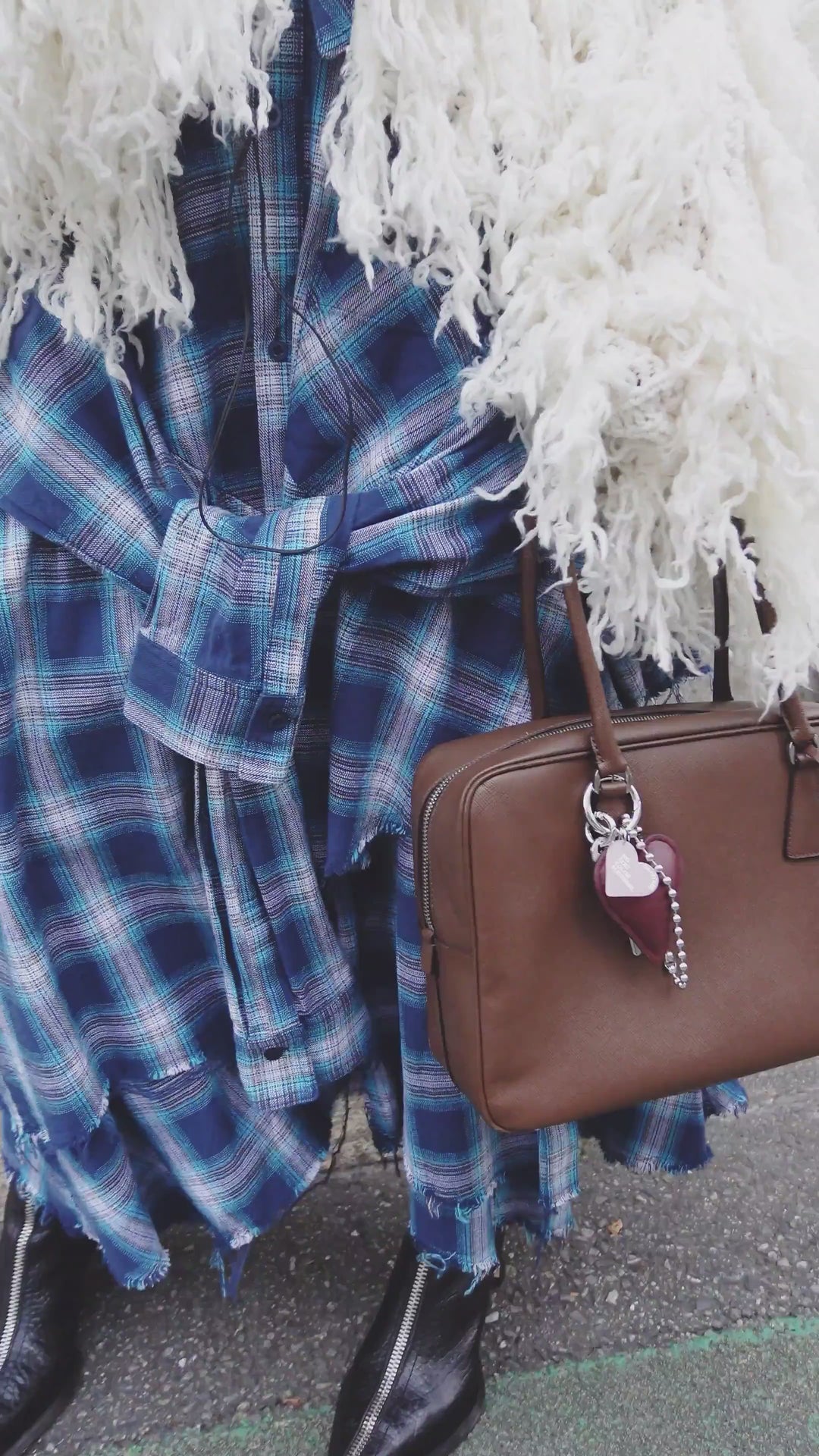 レザー タッチ ハート バッグ チャーム