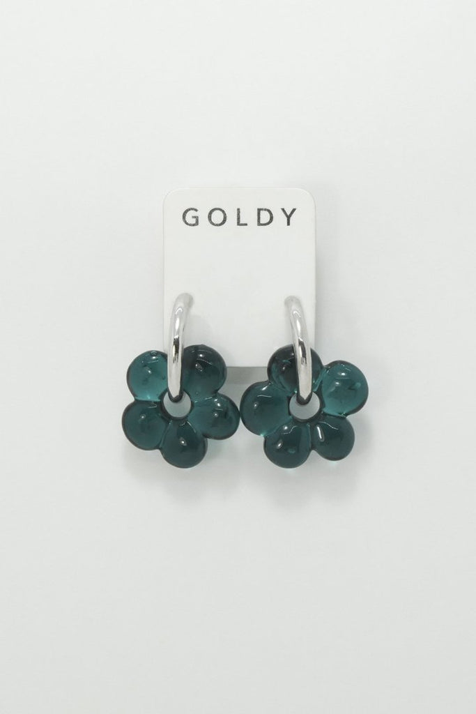 クリア フラワー × メタル 2WAY ピアス – GOLDY Onlinestore