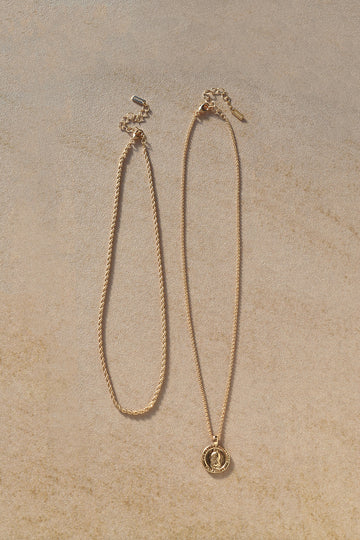 コイン × ツイスト チェーン レイヤード ネックレス – GOLDY Onlinestore 