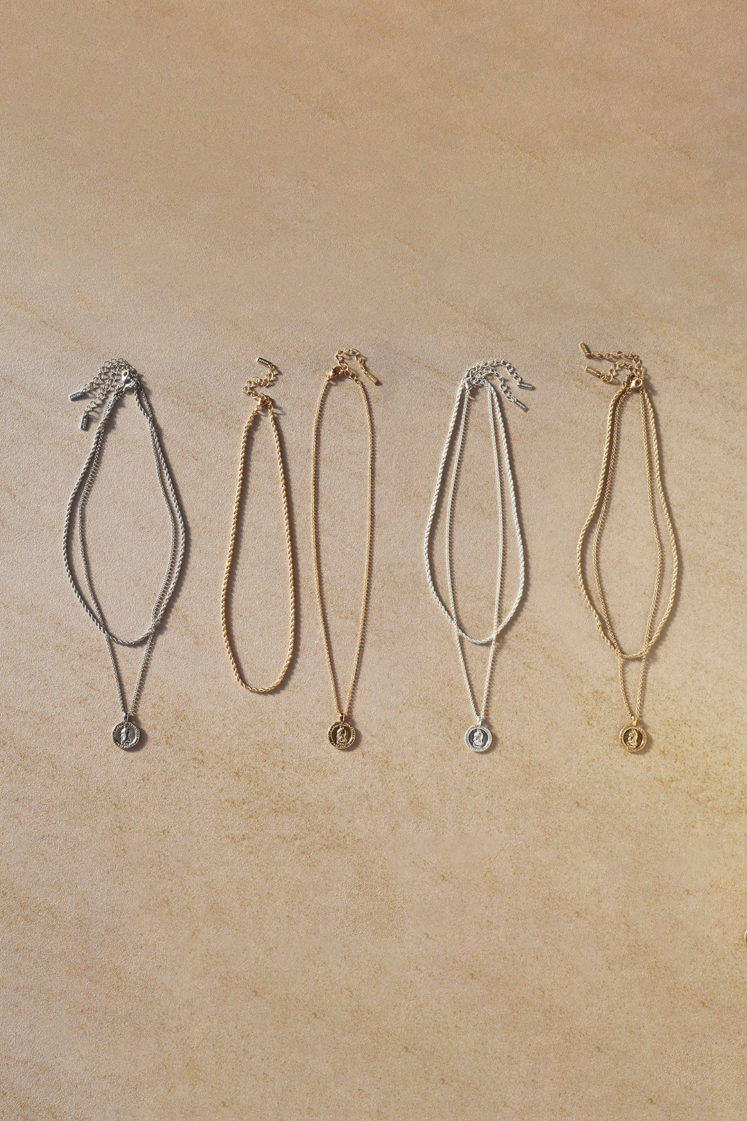 コイン × ツイスト チェーン レイヤード ネックレス – GOLDY Onlinestore